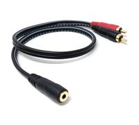 DRUT Cavo adattatore sdoppiatore audio da jack stereo da 3,5 mm a 2 RCA Phono per dispositivi AUX, altoparlanti, amplificatori, cuffie, sistemi HiFi (0,5 m)