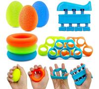 Druuzyl 10 Pezzi Allenatore Mani e Dita con 3 Livelli Resistenza - Esercitatore Presa per Forza, Klettern e Musica (Set)