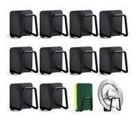 Druuzyl 10 Pezzi Portaspugna Autoadesivo da Cucina Porta, Portaspugna Porta spugnetta in Acciaio Inossidabile 304, Autoadesivo da Spugne Lavello Gancho per lavabo per Cucina Bagnoper