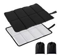 Druuzyl 2 pezzi Tappetino Pieghevole per Esterni, Cuscini Esterni Impermeabili con 2 tasche di archiviazione, Picnic Cuscino Seduta per Campeggio all'aperto e Trekking (Nera)