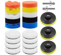 Druuzyl 23 Pezzi Set di Spugne per Lucidatura Auto, Tampone Lucidatura Auto 80mm, Spugna e Lana Ceretta Pad per Lucidare, Set per Lucidatura e Luci, Polishing Pad per Lucidare, Levigare e Cerare