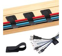 Druuzyl 30 Pezzi Organizzatore Cavi Autoadesivo, Fascette Stringicavo Autoadesive Riutilizzabili Fascette Regolabili per Cavi, Strisce in Velcro per Cavi per Cable Management Ufficio e Casa
