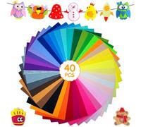 Druuzyl 40 fogli feltro 20x30cm - pannolenci colorato per lavoretti - set multicolore per DIY, Natale e bambini - tessuto morbido per cucito e decorazioni