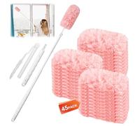Druuzyl 45 Pezzi Panni per Spolverino Magnético con Manico Telescopico, Ricarica 360° Compatibile Swiffer Duster, Anti-Peli di Animali/Polvere, Non Profumato, Kit Pulizia Multiuso per Casa