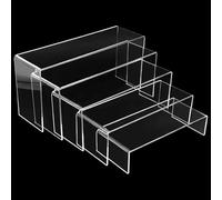 Druuzyl 5 Pezzi Espositore Acrilico Trasparente - Scaletta Buffet 5 Livelli per Cupcake/Dessert/Profumi, Vetrina Collezione Modellismo con Base Antiscivolo