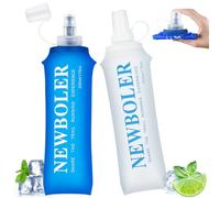 Druuzyl 500ml Pieghevole Borraccia Morbida, 2 PCS Bottiglia Morbida TPU Pieghevole Sport All'aria Aperta Bottiglia di Idratazione Dell'acqua, Soft Flask per Running, Ciclismo e Escursionismo
