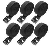Druuzyl 6 Cinghie di Fissaggio a Cricchetto 25mm x 4m Nero - Con Clip di Sicurezza - Portata 250kg DIN EN 12195-2 - Per Auto/Moto/Bagagli