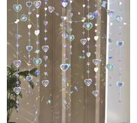 Druuzyl 6 Pezzi 3m Decorazioni Compleanno Glitter Paper Garland Forma di Cuore 59 Piedi Glitter Ghirlanda, Ghirlanda di Stelle Colorate da Appendere per Compleanni Matrimoni Feste