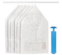 Druuzyl 6 sacchetti sottovuoto sospesi 110x70cm per vestiti - con pompa manuale - risparmio spazio 75% per abiti/giacche - organizzatore guardaroba stagionale