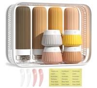 Druuzyl 8 Pezzi Flaconi da Viaggio in Silicone, Flaconi per Viaggio in Silicone Riutilizzabili, Set Di Bottiglie Da Viaggio Con Borsa Da Toilette per Shampoo Liquidi Lozione Approvato dalla TSA
