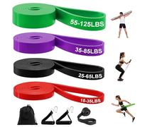 Druuzyl Bande Elastici Fitness 4 Livelli di Resistenza | Set con Ancoraggio Porta, Maniglie e Cover Protettiva | Elastici per Stretching, Yoga e Allenamento Forza | Materiale Latex Resistente