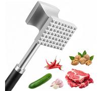 Druuzyl Batticarne Professionale 27cm in Acciaio Inox - Martello Doppia Faccia con Superficie Liscia/Zigrinata, Impugnatura Antiscivolo per Bistecche, Manzo, Pollo e Maiale, Attrezzo da Cucina Resiste