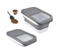 Druuzyl Contenitore Crocchette Cane Gatto 5KG - Porta Crocchette Pieghevole Ermetico con Misurino e Pala, Bidone per Alimenti Secchi e Umidi, Organizzatore Cucina per Animali Domestici