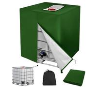 Druuzyl Copertura per serbatoio IBC 1000L con cerniera - Telone protettivo 120x100x116cm anti-UV/antipolvere - Per cisterne acqua piovana e container - Tessuto rinforzato color verde