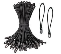 Druuzyl Corda Elastica con Gancio 26 Pezzi Tenditore in Gomma Corda Elastica 25cm Gancio Elastico Multifunzione Tenditore di Espansione Elastico con gancio per Teloni, Tende, Camping, Nero