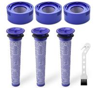 Druuzyl Kit di 3 Prefiltri e 3 Postfiltri per Aspirapolvere Dyson V8 & V7. Compatibile con Absolute, Animal. Ottimi Ricambi per Efficienza.