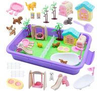 Druuzyl Sabbia Cinetica Bambini Pet Sensorik Magic Sand Set di Giochi per Animali Domestici e Sandbox, Giocattoli Sensoriali Giochi Sabbia Regalo per Ragazzi e Ragazze Oltre i 3 Anni