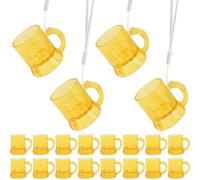 Druuzyl Set di 20 Bicchierini Riutilizzabili con Manico 30ml Bicchieri Shot in Plastica Trasparente, Bicchierini da Sherry e Tequila per Addio al Celibato Carnevale Feste a Tema Matrimonio Compleanno