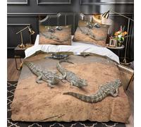 DRVASMXCP Rettili selvatici copripiumino 3 pezzi stampa 3D cerniera nascosta con federa per cuscini Scena naturale della fauna selvatica Set Di Copripiumino for adulti e bambini Single（140x200cm）