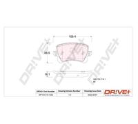 Drve+ DP1010.10.1235 Kit pastiglie freno, Freno a disco per AUDI,SEAT,VW