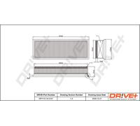 Drve+ DP1110.10.0107 Filtro aria per CITROËN,PEUGEOT,SUZUKI