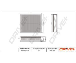 Drve+ DP1110.10.0129 Filtro aria per NISSAN,OPEL,RENAULT,VAUXHALL