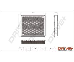 Drve+ DP1110.10.0212 Filtro aria per CHEVROLET,OPEL,SAAB,VAUXHALL