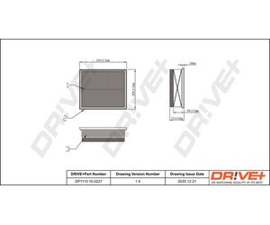 Drve+ DP1110.10.0227 Filtro aria per FIAT,NISSAN,OPEL,RENAULT,VAUXHALL
