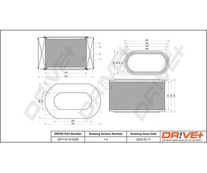 Drve+ DP1110.10.0238 Filtro aria per MITSUBISHI