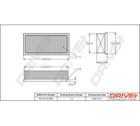 Drve+ DP1110.10.0695 Filtro aria per MITSUBISHI,SMART