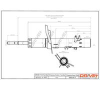 Drve+ DP1610.10.0057 Ammortizzatore per PEUGEOT