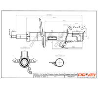 Drve+ DP1610.10.0207 Ammortizzatore per NISSAN