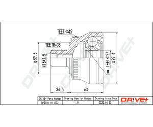 Drve+ DP2110.10.1102 Kit giunti, Semiasse per AUDI,SEAT