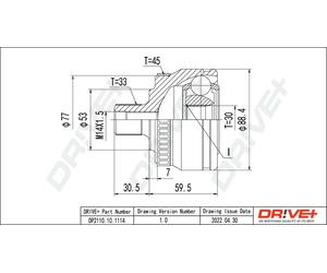 Drve+ DP2110.10.1114 Kit giunti, Semiasse per AUDI,SKODA,VW