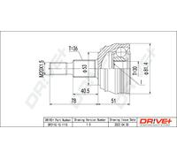 Drve+ DP2110.10.1115 Kit giunti, Semiasse per AUDI,SEAT,SKODA,VW