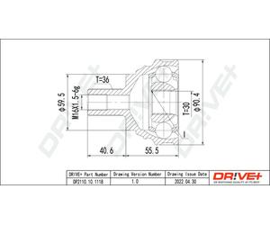 Drve+ DP2110.10.1118 Kit giunti, Semiasse per AUDI,SEAT,SKODA,VW