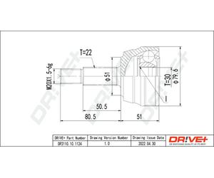 Drve+ DP2110.10.1124 Kit giunti, Semiasse per AUDI,VW