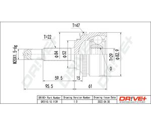 Drve+ DP2110.10.1139 Kit giunti, Semiasse per DAEWOO