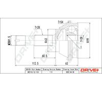 Drve+ DP2110.10.1151 Kit giunti, Semiasse per CITROËN,FIAT,PEUGEOT