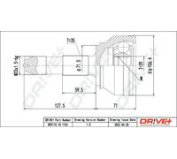 Drve+ DP2110.10.1153 Kit giunti, Semiasse per CITROËN,FIAT,OPEL,PEUGEOT
