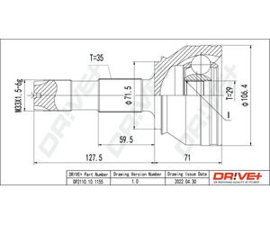 Drve+ DP2110.10.1155 Kit giunti, Semiasse per CITROËN,FIAT,PEUGEOT