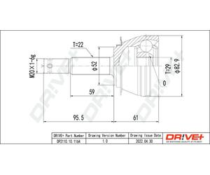 Drve+ DP2110.10.1164 Kit giunti, Semiasse per DAEWOO