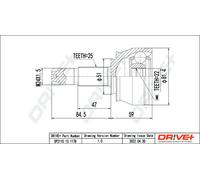 Drve+ DP2110.10.1178 Kit giunti, Semiasse per ABARTH,FIAT,FORD,LANCIA