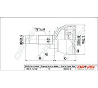 Drve+ DP2110.10.1188 Kit giunti, Semiasse per FIAT,LANCIA