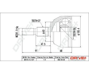 Drve+ DP2110.10.1217 Kit giunti, Semiasse per FORD