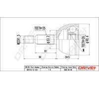 Drve+ DP2110.10.1221 Kit giunti, Semiasse per FORD