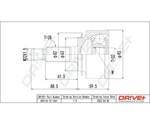 Drve+ DP2110.10.1241 Kit giunti, Semiasse per HONDA