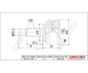 Drve+ DP2110.10.1244 Kit giunti, Semiasse per HONDA