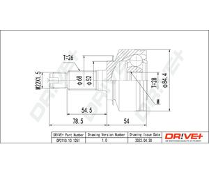 Drve+ DP2110.10.1251 Kit giunti, Semiasse per HONDA