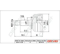 Drve+ DP2110.10.1254 Kit giunti, Semiasse per HONDA,ROVER